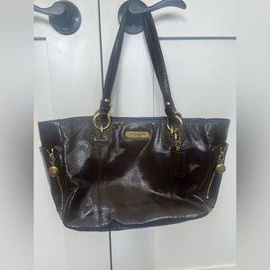Brown Patent Leather Coach Purse